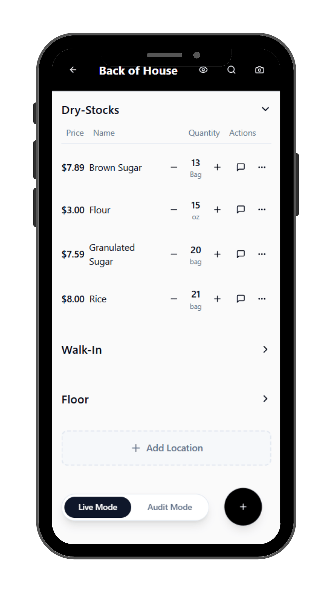 Shelf Inventory Screen